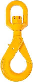 Mytee Products 3/8'' Self Locking Swivel Hook Grade 80-7100 LBS Working Load Limit 3.2 Ton - Yellow Painted Forged Steel Swivel Lifting Hook Swivel Lifting Hook