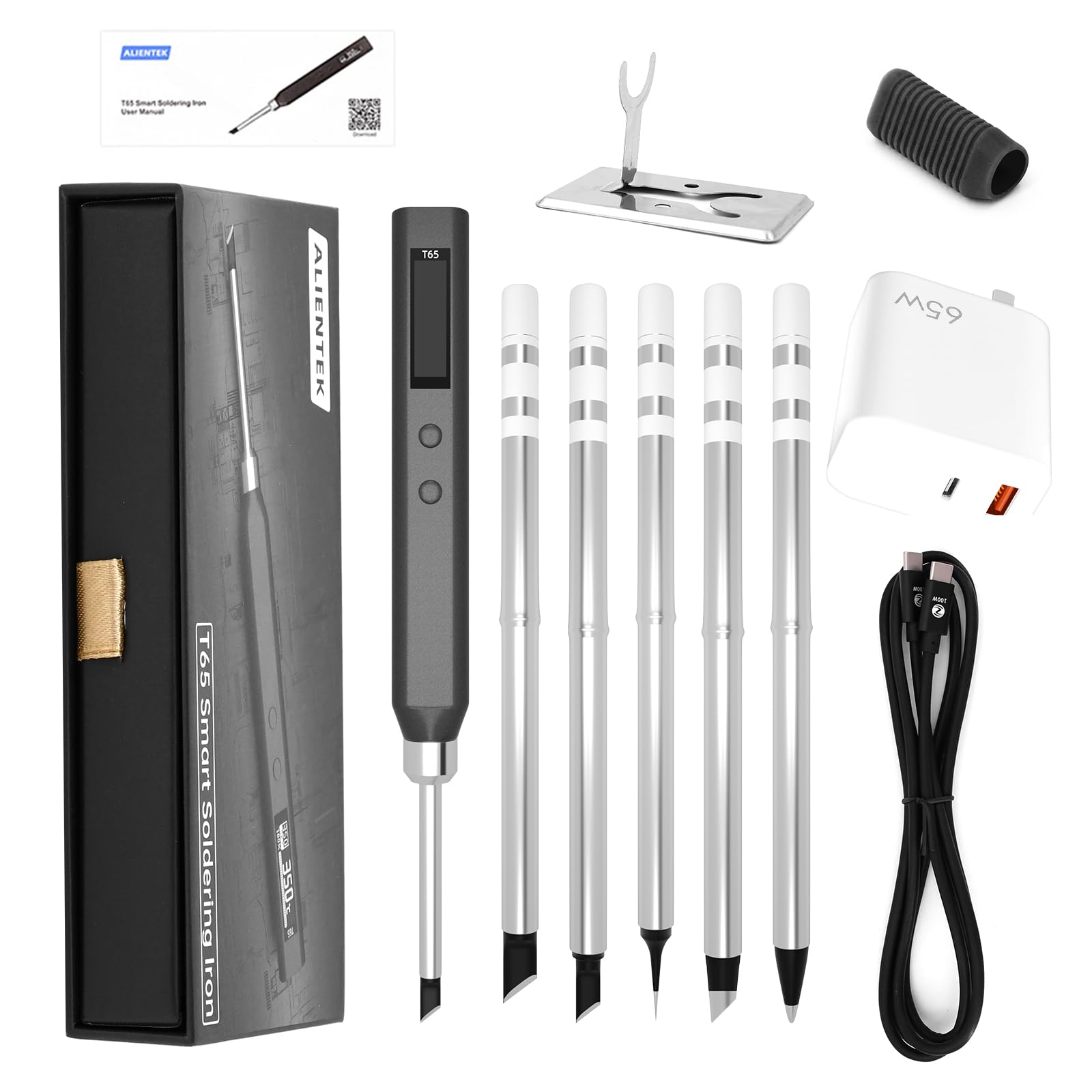 Amazon | ALIENTEK T65はんだごてキット、65Wポータブルはんだご