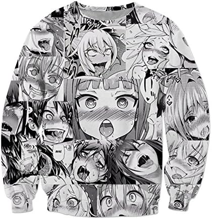 Hoodies Sweatshirt Autumn Winter Men's Long Sleeve Pullovers 3d Print Tracksuit Plus Size Ahegao sweatshirt XL