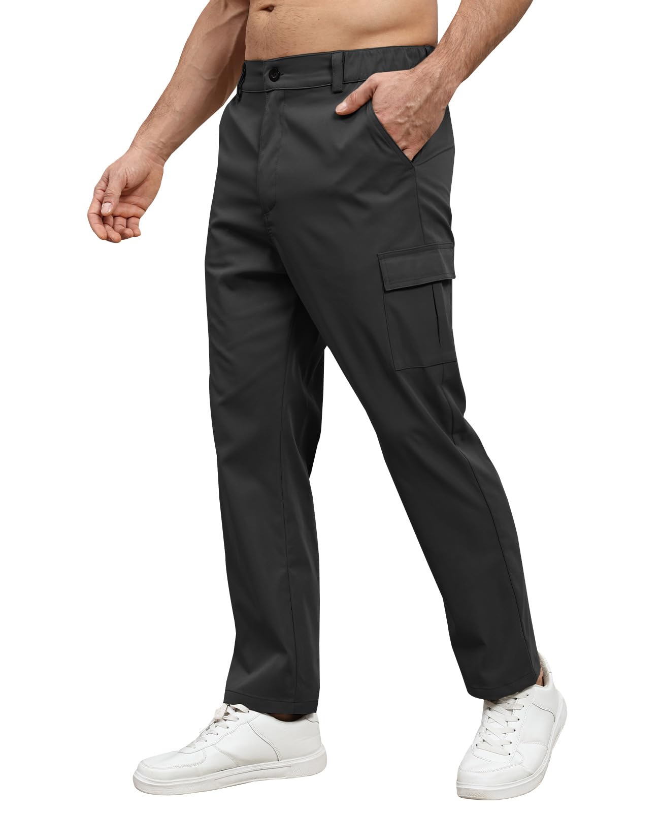 Suwangi Herren Chinohose Cargo Chino Hose Leichte Cargohose