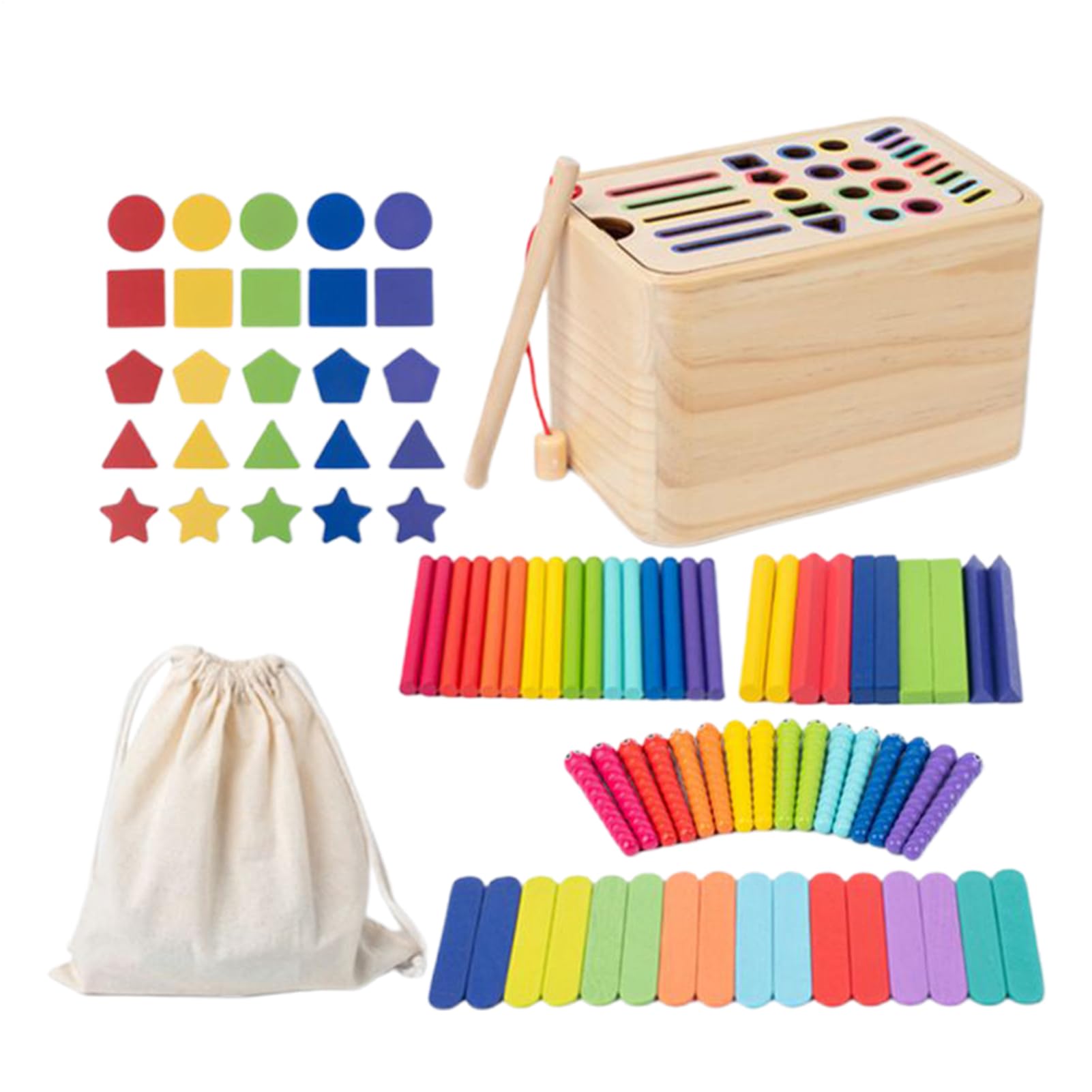 Wooden Shape Sorter Toy Learning Sensory Matching Games