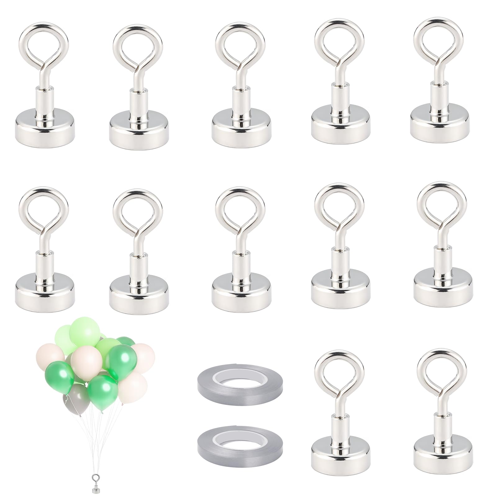 Mlifleue 14 Pcs Helium Balloon Weights and Ribbon, Reusable Balloon Weight Set, Balloons Stand, Helium Balloons Weights for Birthday, Wedding, Party Decorations