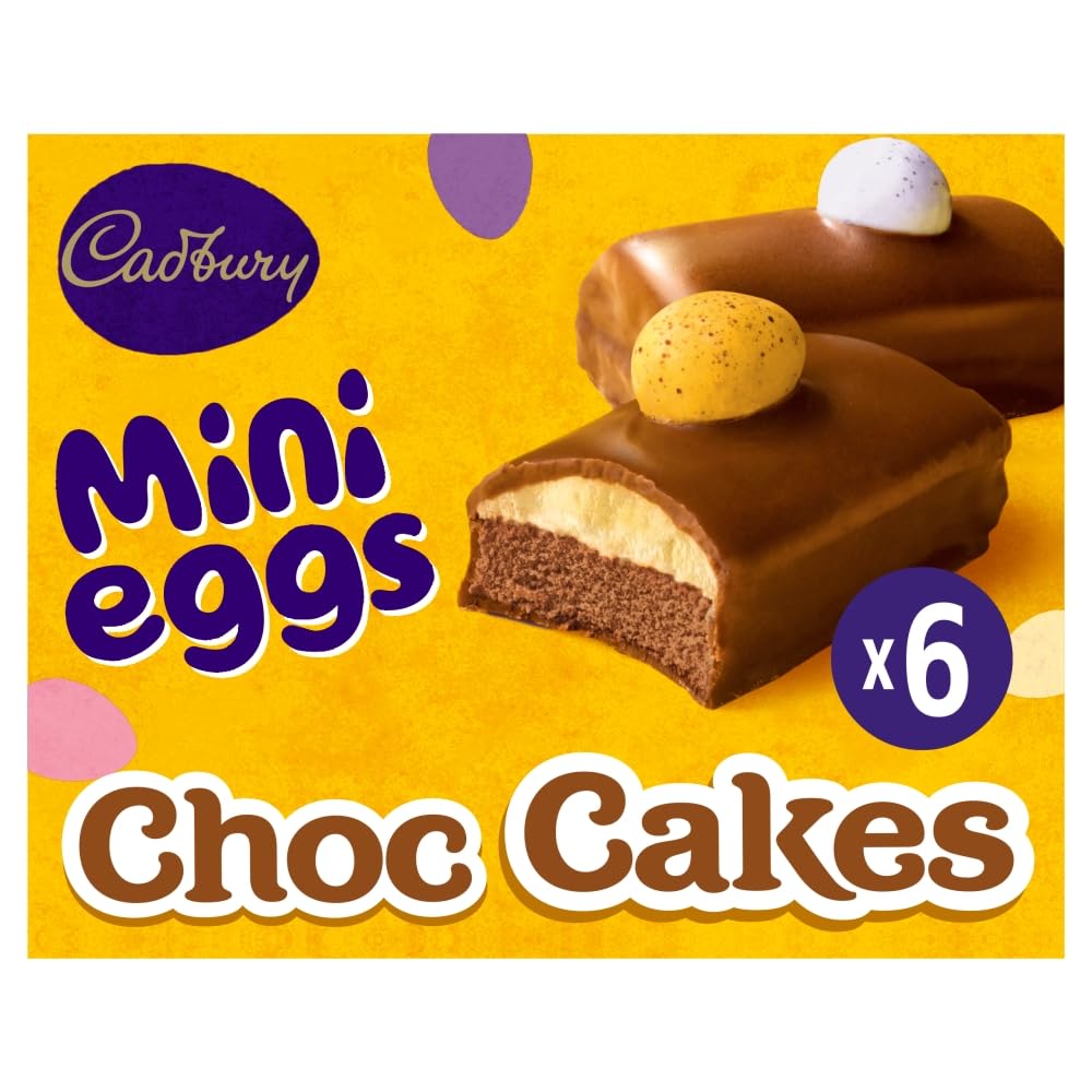 Cadbury Mini Eggs Milk Chocolate Easter Cakes, 6 Individually Wrapped Cakes (Pack of 1)