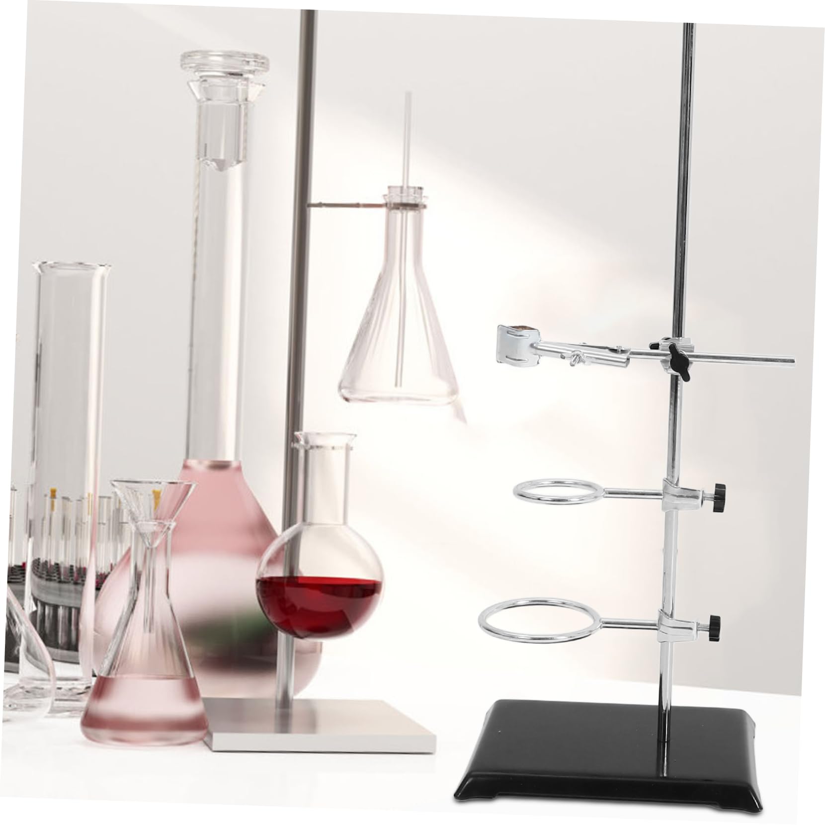 Marco de Hierro Soporte de Laboratorio Material Metálico Soporte de Varilla Abrazaderas para Experimentos Químicos