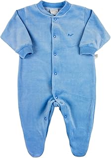 Macacão Bebê Ano Zero Básico Plush Liso Manga Longa Comprido Menino Menina Unissex