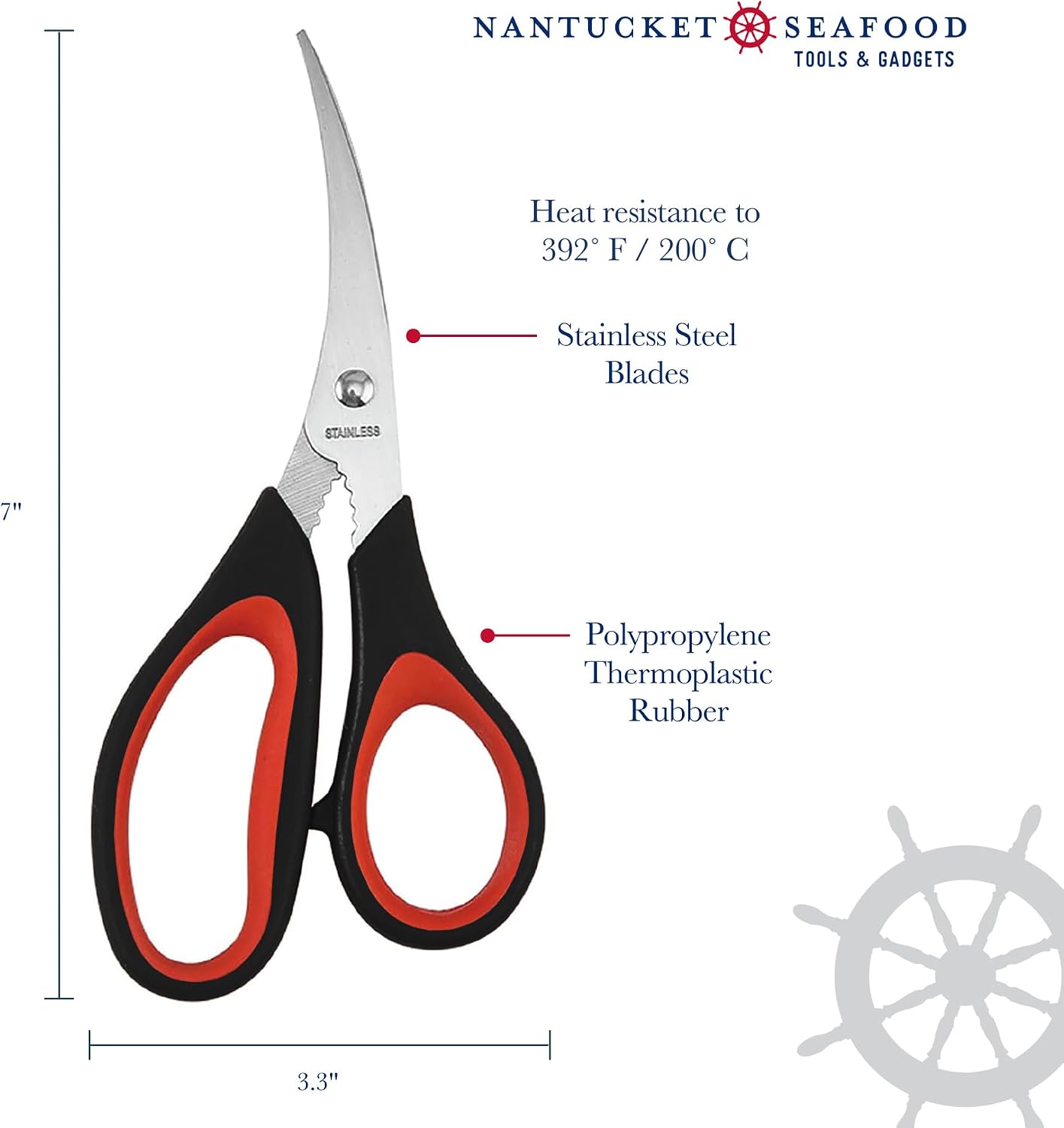 Shears, Stainless Steel Seafood Scissors and Cracker For Lobsters, Crab, and More