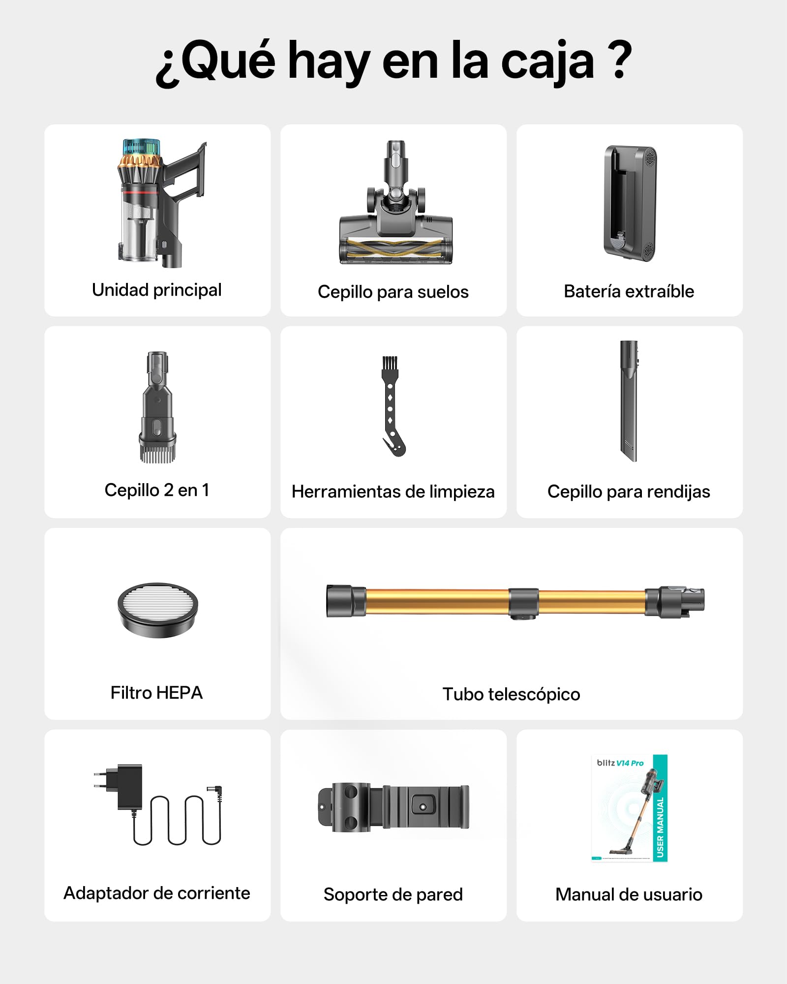Vexilar Aspiradora sin Cable V14Pro 60kPa/1L/60Min, Multiusos Accesorios,Autoportante,Batería Extraíble,Ligero,Fácil Maneja,Aspirador Escoba Vertical para Suelos/Alfombras/Pelos/Coche