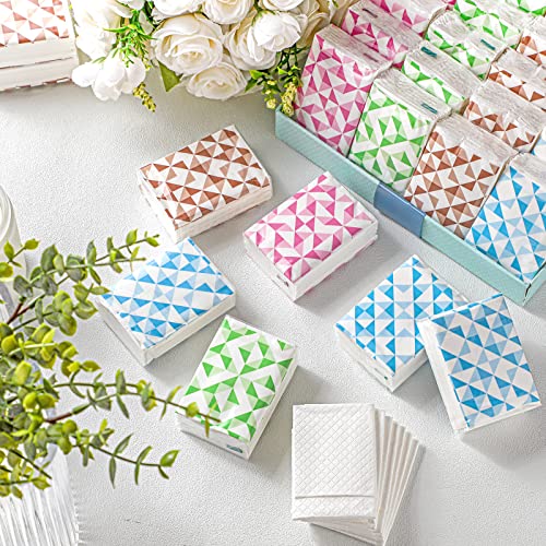 Panelee 120 Pack Travel Tissue Packs 3 Ply Individual Tissue Packs Geometry Pocket Tissues Bulk Soft Facial Tissues Small Mini Tissues Packs For Gift Wedding Party Daily Use 840 Sheets (Light Color) #TOP2