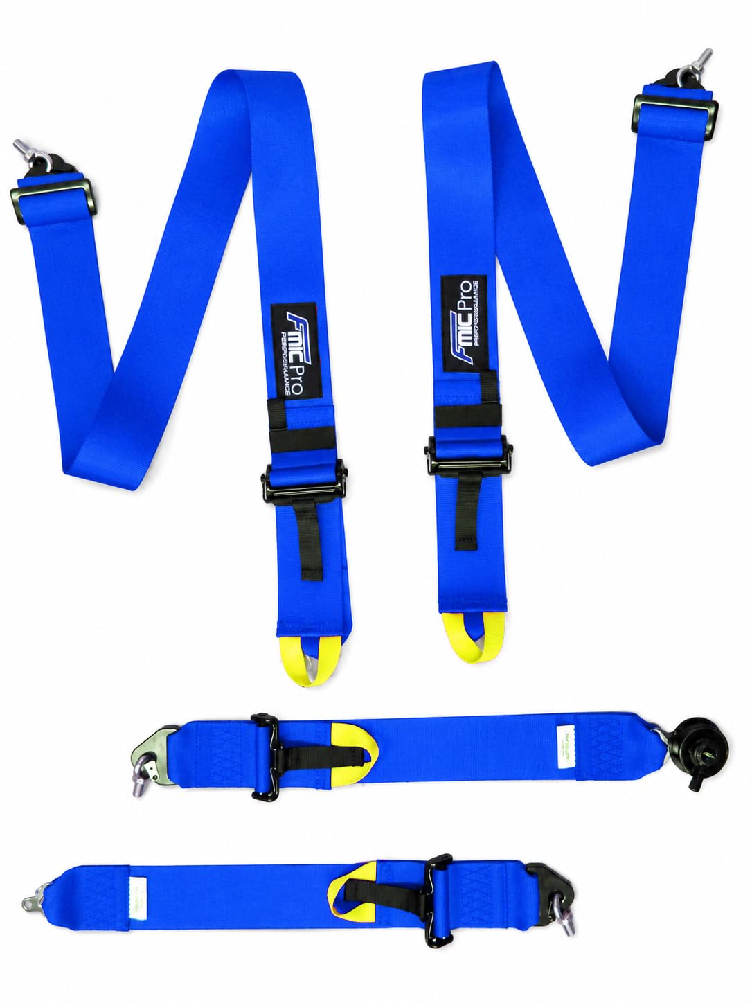 FMIC.EU Performance FMIC.Pro 4-Punkt FIA 8854/98 Renngurt für Motorsport und Trackday mit 3" Schulter- und Beckengurten blau, Schnellverschluss und 2031 Homologation