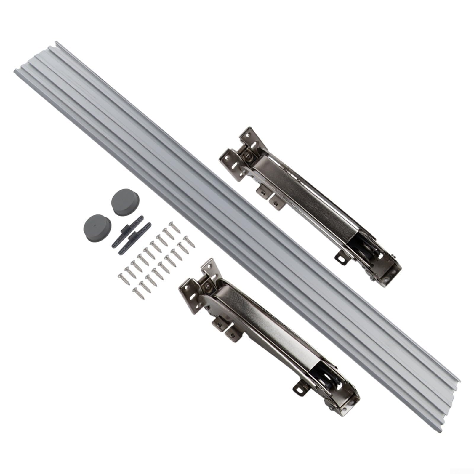 Bisagra de puerta corredera para armarios con varilla de conexión de 58 cm, apertura paralela de 180 grados, mecanismo de amortiguación resistente y suave
