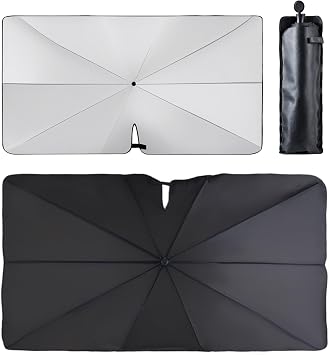 Universal Windshield Sun Shade Foldable Front Car Window Shades Keep Car Interior Cool Windshield Cover Umbrella Sunshade Fit Most Cars Trucks SUVs 52 * 28.8