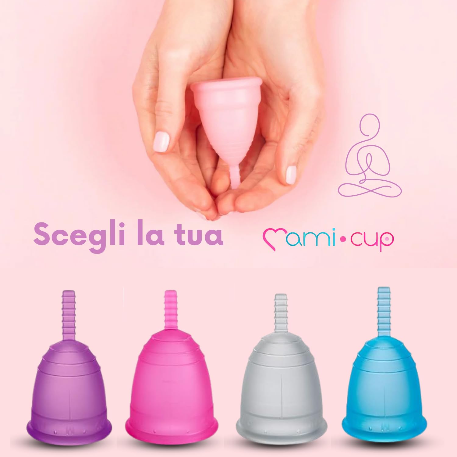 MamiCup® zestaw kubków menstruacyjnych M+L (turkusowy) - miękki, elastyczny, medyczny silikon wielokrotnego użytku