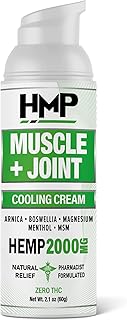 Hemp Cream Muscle & Joint Support 2000MG Hemp Discomfort Relief Formula w Menthol Ideal for Knee Muscle Joint Back Shoulder Elbow Maximum Joint Support, Natural Formula Made in USA 2.1oz