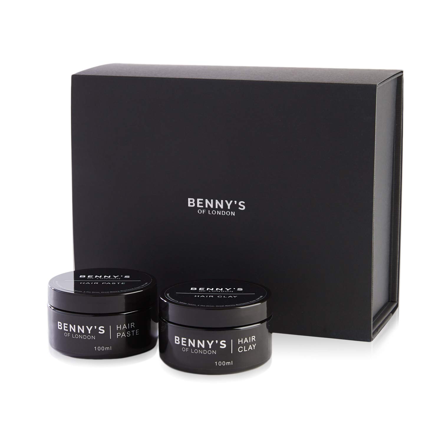 BENNY'S Hair Paste & Clay Set | Fresh Natural Look All-Day | Strong Hold | Incredible Pomegranate Noir Scent | Great Volume & Texture | 100% Vegan | Premium Quality Ingredients | Made In The UK