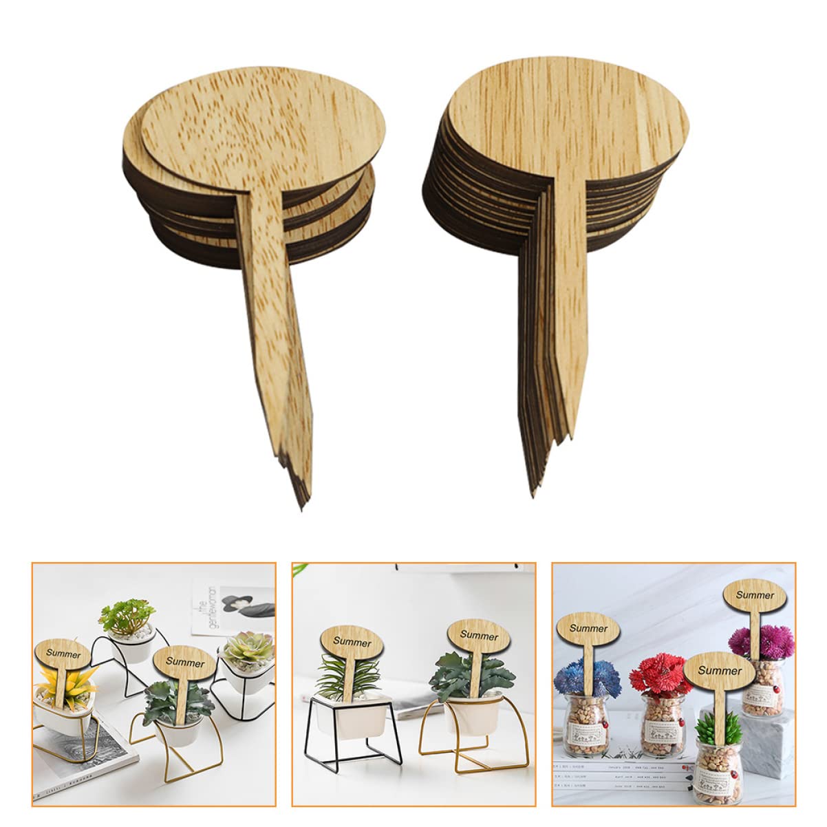 BESPORTBLE Lot De 3 Marqueurs Détiquettes De Jardin En Bois Faciles À Lisser Réutilisables Pour Lartisanat En Classe Décoration Dintérieur 50 Pièces X 3