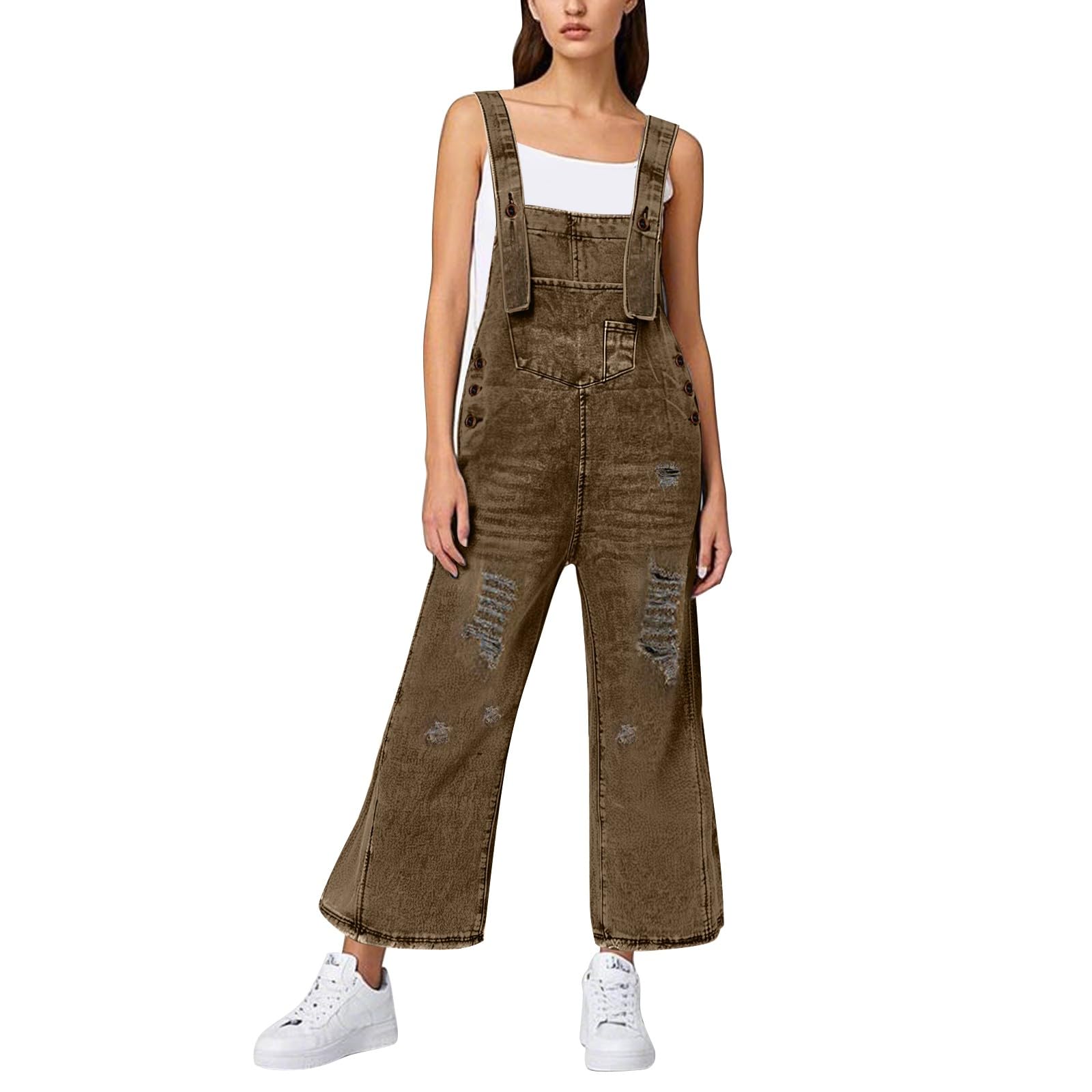 Peto Vaquero Mujer Mono Elegante Tezano Informal Overol Largo Baggy Macacao Ancho Tallas Grandes Casual Trabajo Formal Talla Grande De Fiesta Largos