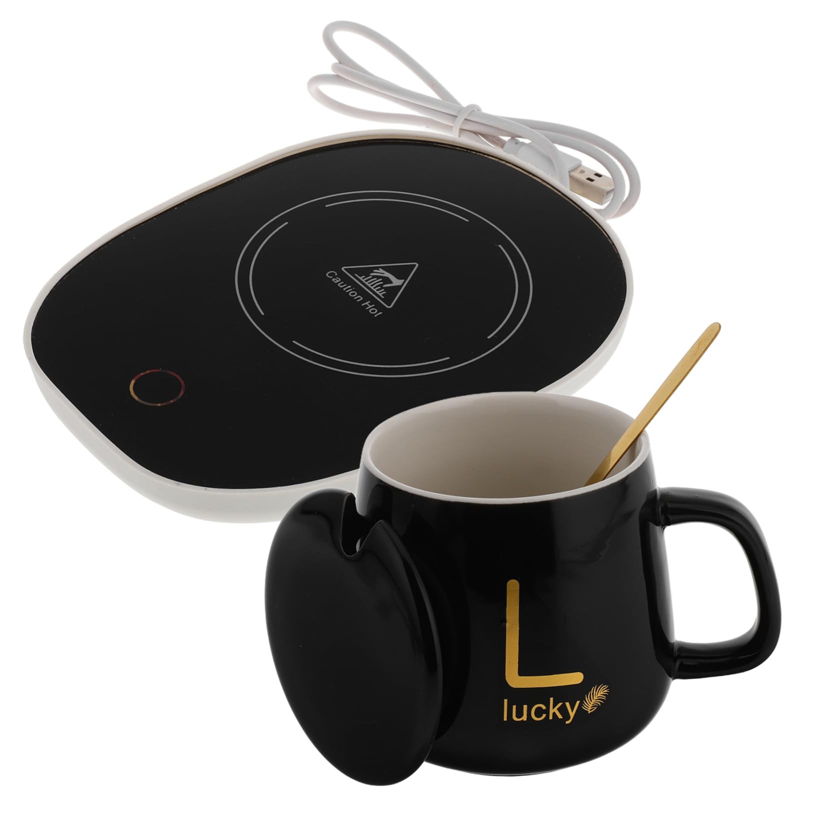 NAMOARLY Warm Your Drink This 420ml Heated Mug Warmer Constant Temperature Pad for Coffee Tea Milk for Office or Home Stylish Coaster Set