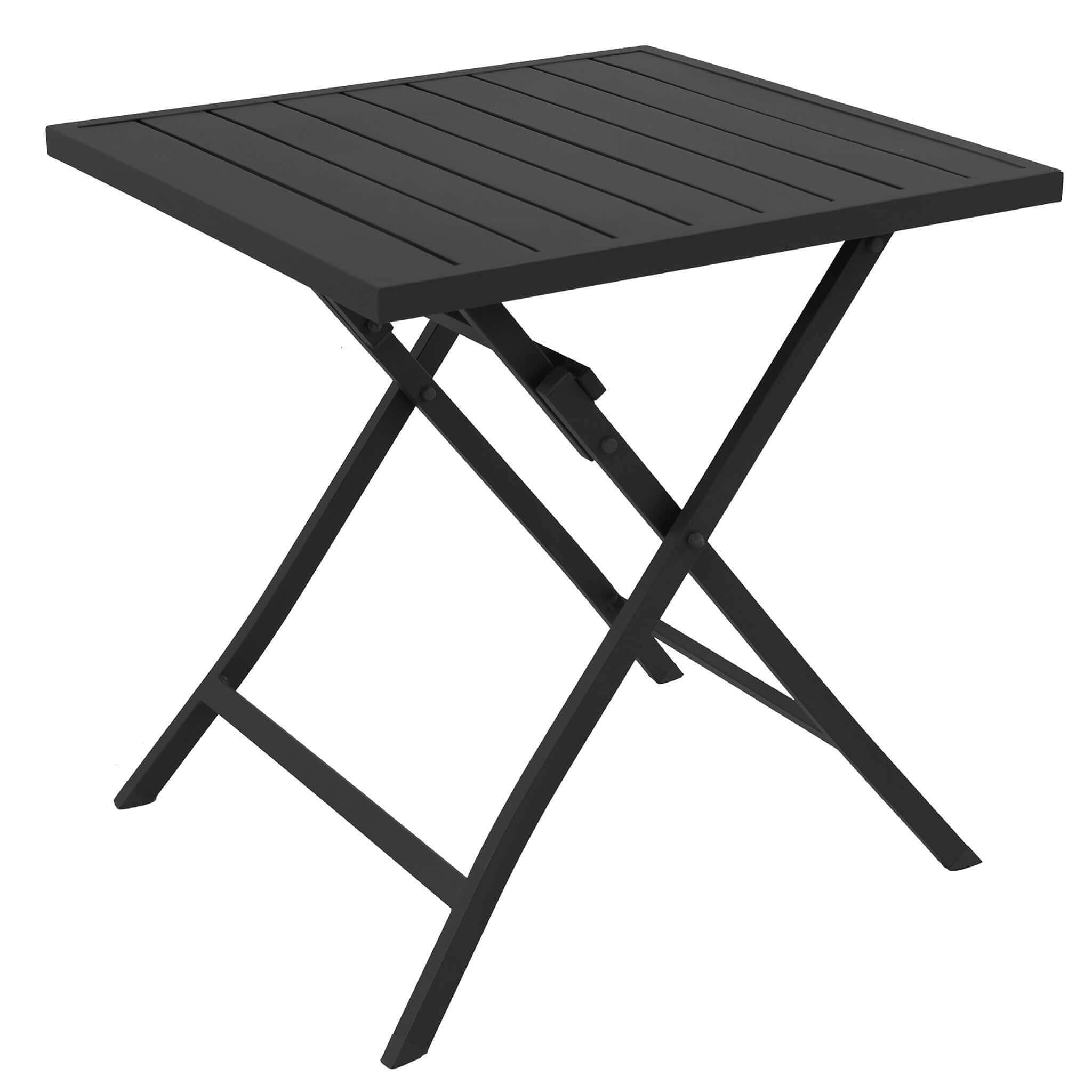 milani home - tavolo da giardino pieghevole, alluminio, pieghevole salvaspazio quadrato, 4 posti, tortora, piano 70 x 70 cm