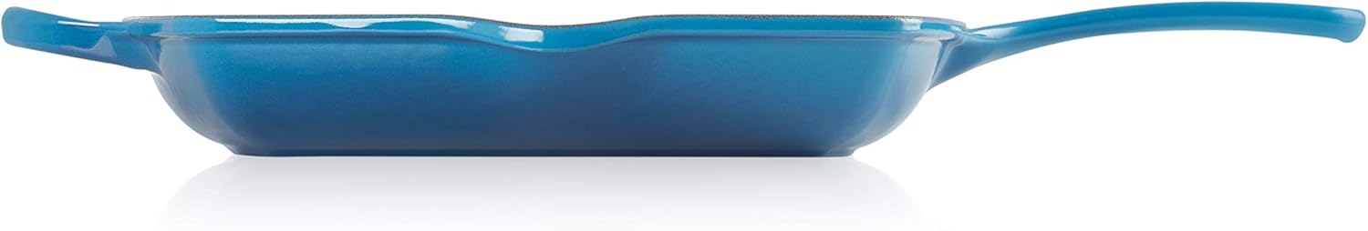 Le Creuset Enameled Cast Iron Signature Square Skillet Grill, 10.25", Marseille: Home & Kitchen