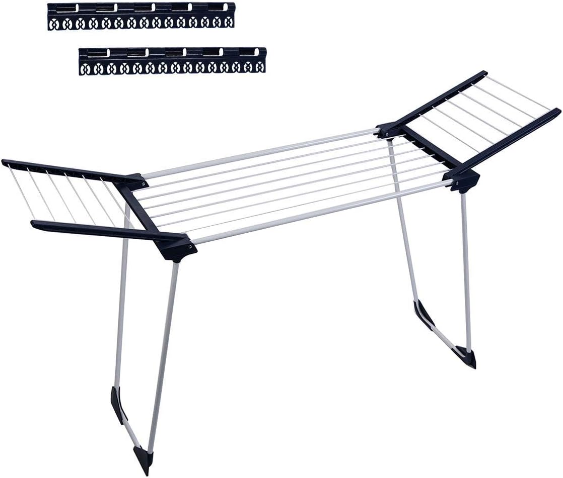 Laundry Drying Rack Suitable for Bathtub, Foldable, Steel, Portable Clothes Drying Rack with Gullwing for Flat Drying