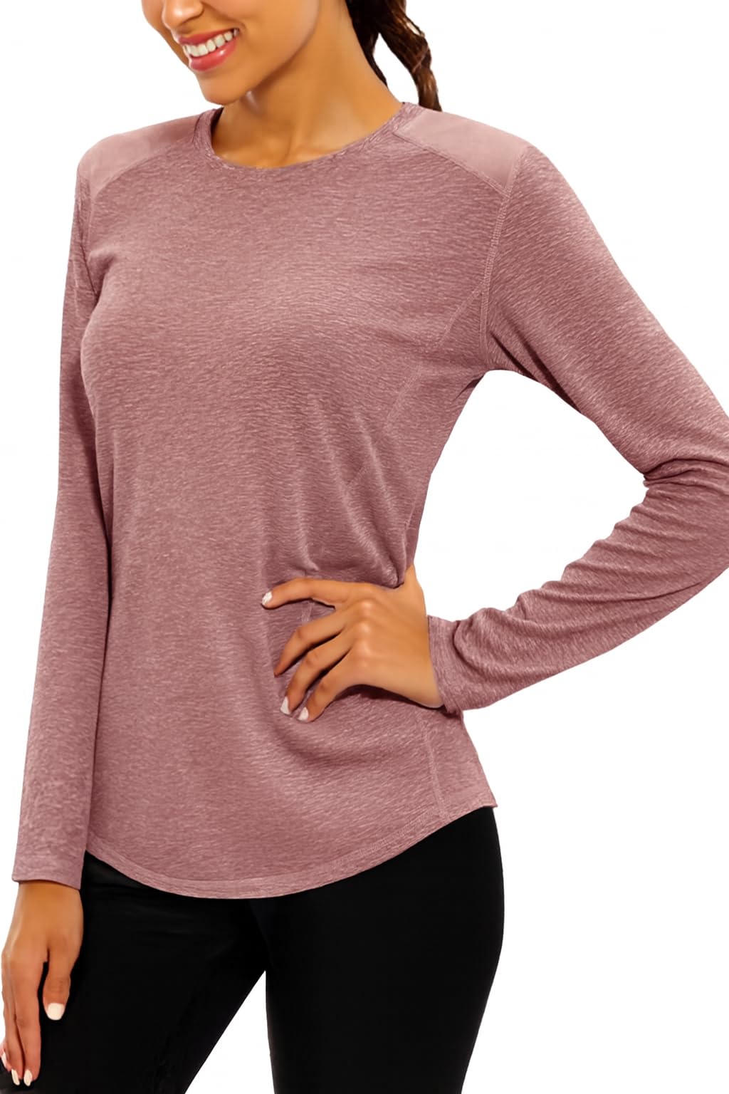 Gyabnw Sport Langarmshirt Damen Shirt Fitness Funktionsshirt Laufshirt Wandershirt Sportbekleidung Activewear Oberteile