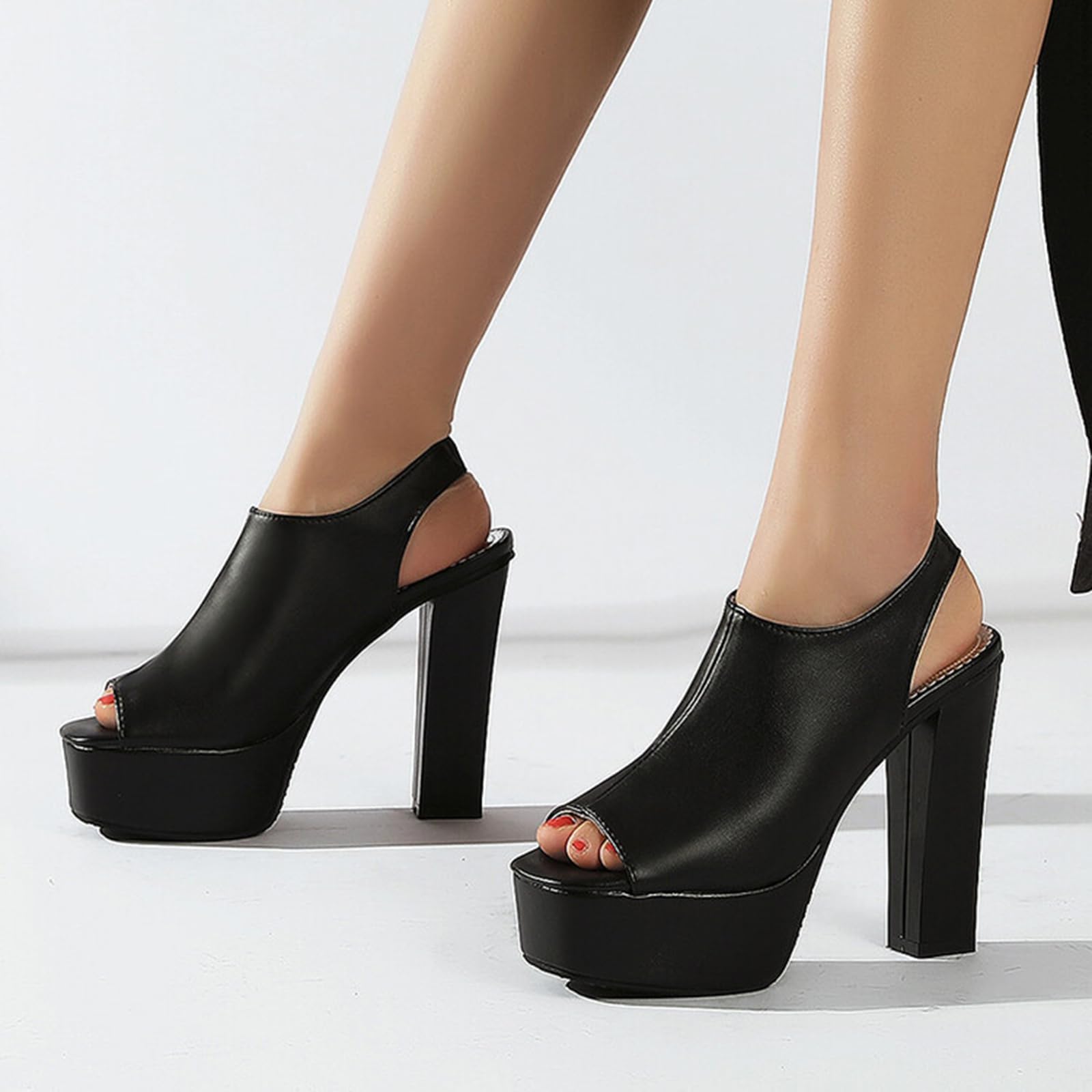 12CM/ 4.72IN Sexy Super High Heel Bailarina Crossdressing Zapatos de tacón Alto de Gran tamaño,Negro,40 EU
