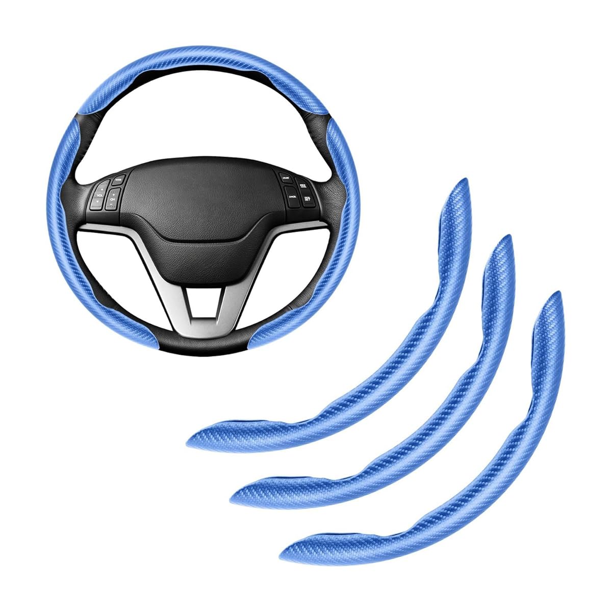 ONEMAJI Carbon Fiber Steering Wheel Cover for Smart 453 Fortwo Forfour