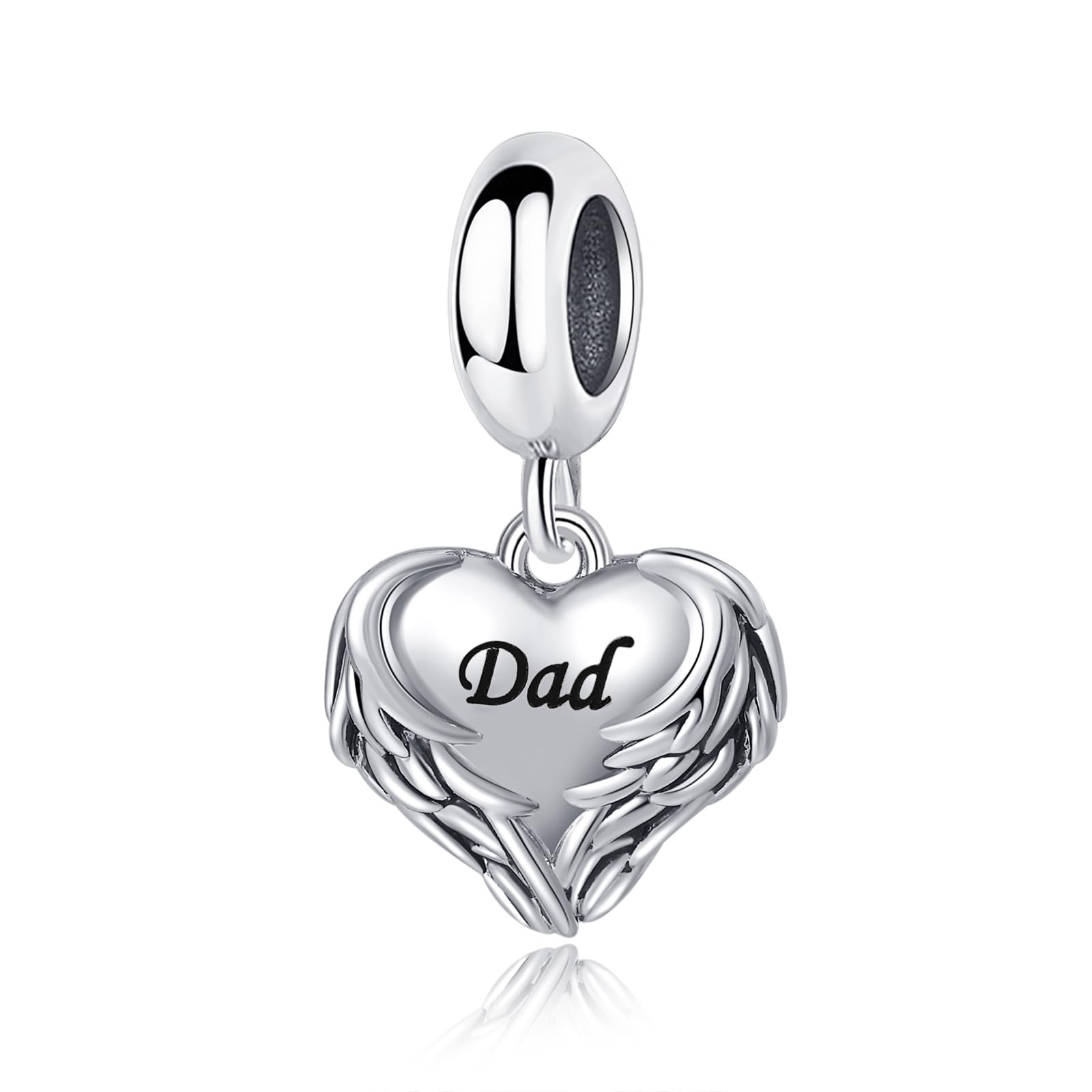 GenericQeenseKc Wing of Angle Heart Love Dangle Charm for Pandora Bracelet Women Present