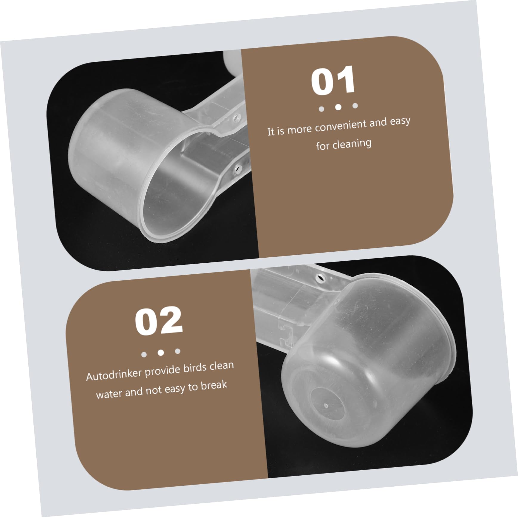 POPETPOP Abbeveratoio per Piccioni Doppia Porta 10 Pezzi in Plastica Bianco Autodrinker Resistente Adatto per Uccelli a Casa o Zoo