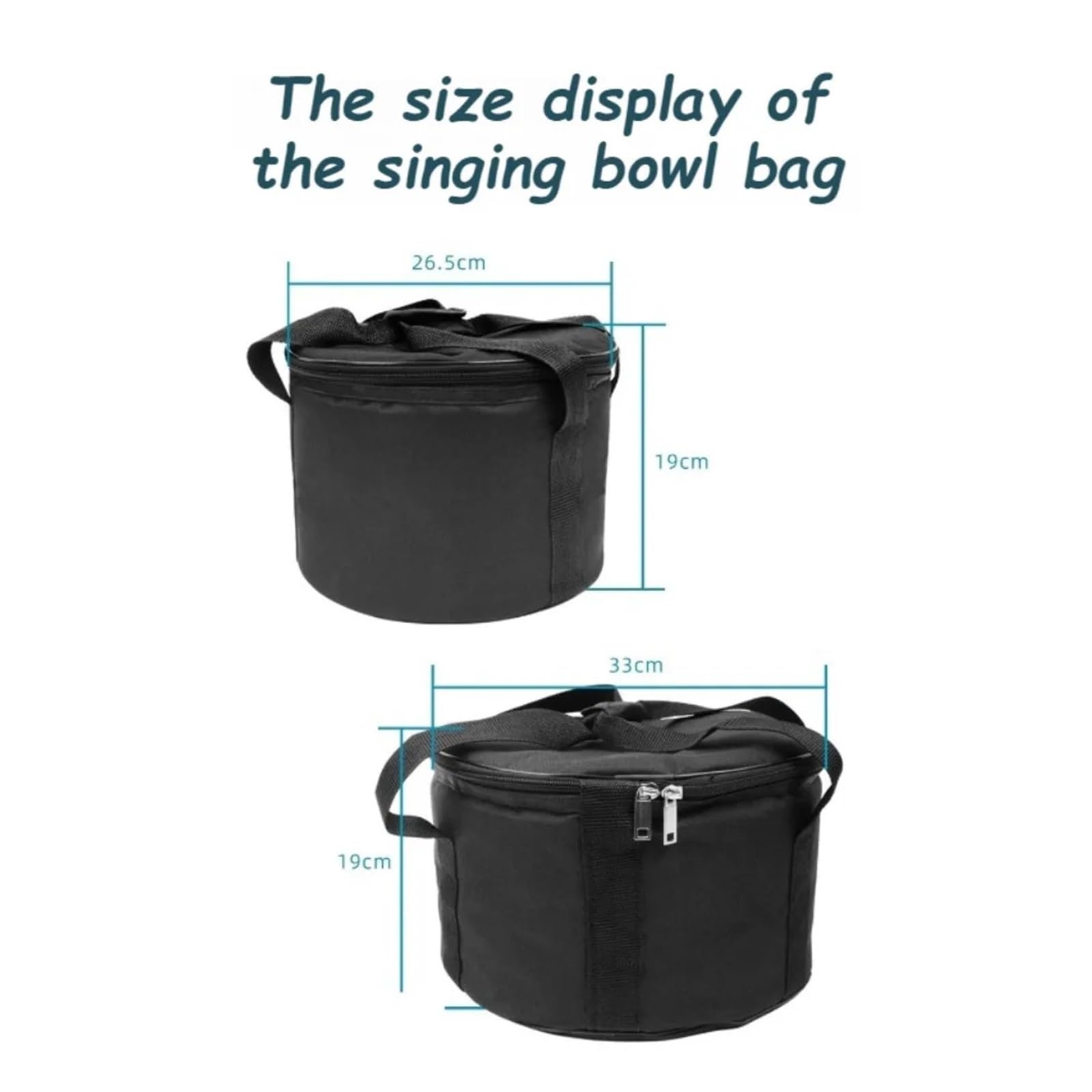 Bolsa para cuencos tibetanos Bolsa de almacenamiento for cuencos Canto 12 pulgadas, tela Oxford, cuenco cristal 10, bolso tambor etéreo, accesorios instrumentos percusión(10 inch 26cm)