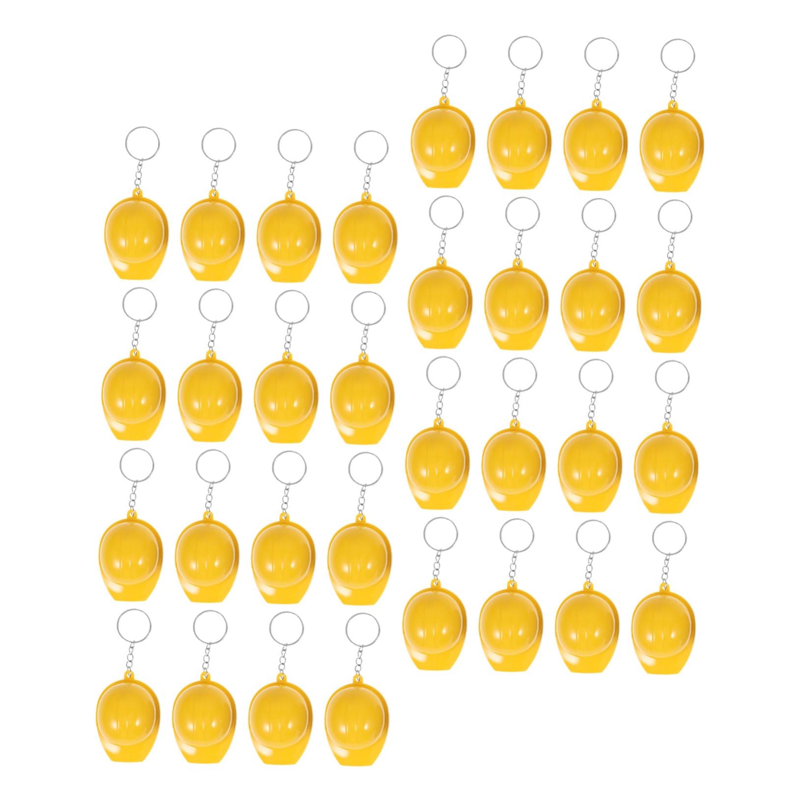 Mini porte-clés pour casque de sécurité jaune en lot de 100 pièces pour cadeaux de chantier