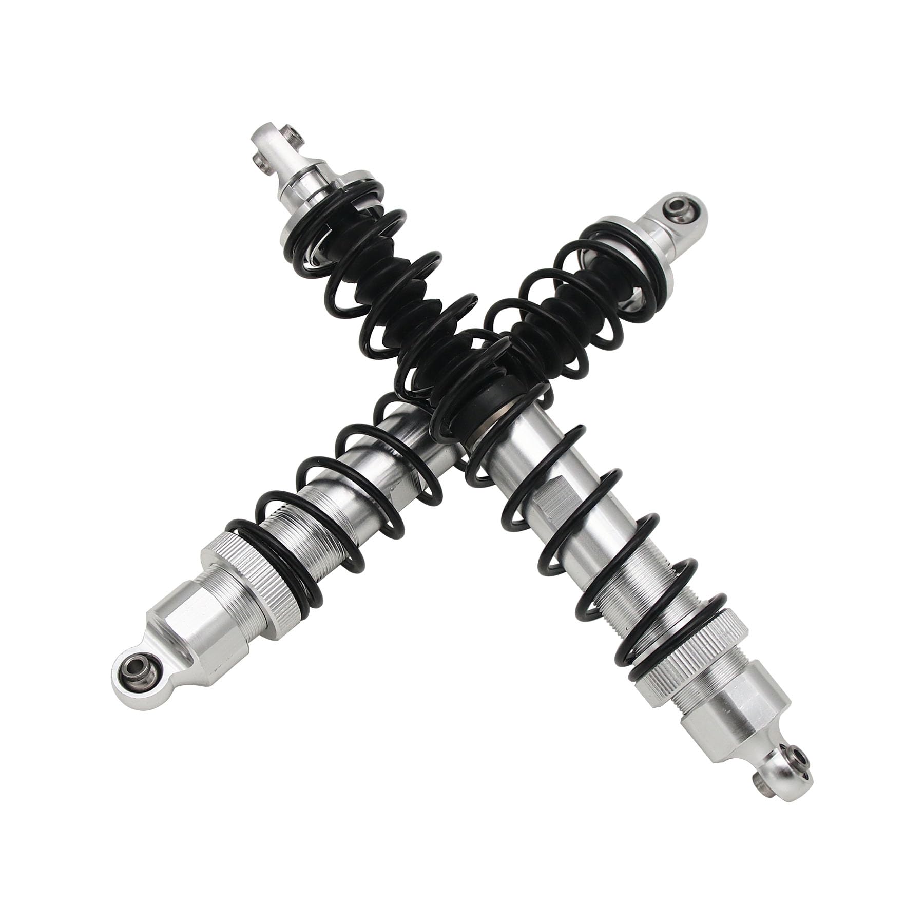 smTSRC 6mm Aluminium RC Front Shock Absorber Set Damper Kit for 1:5 Hpi Baja 5B SS 5T 5SC RC Car Parts (Silver)