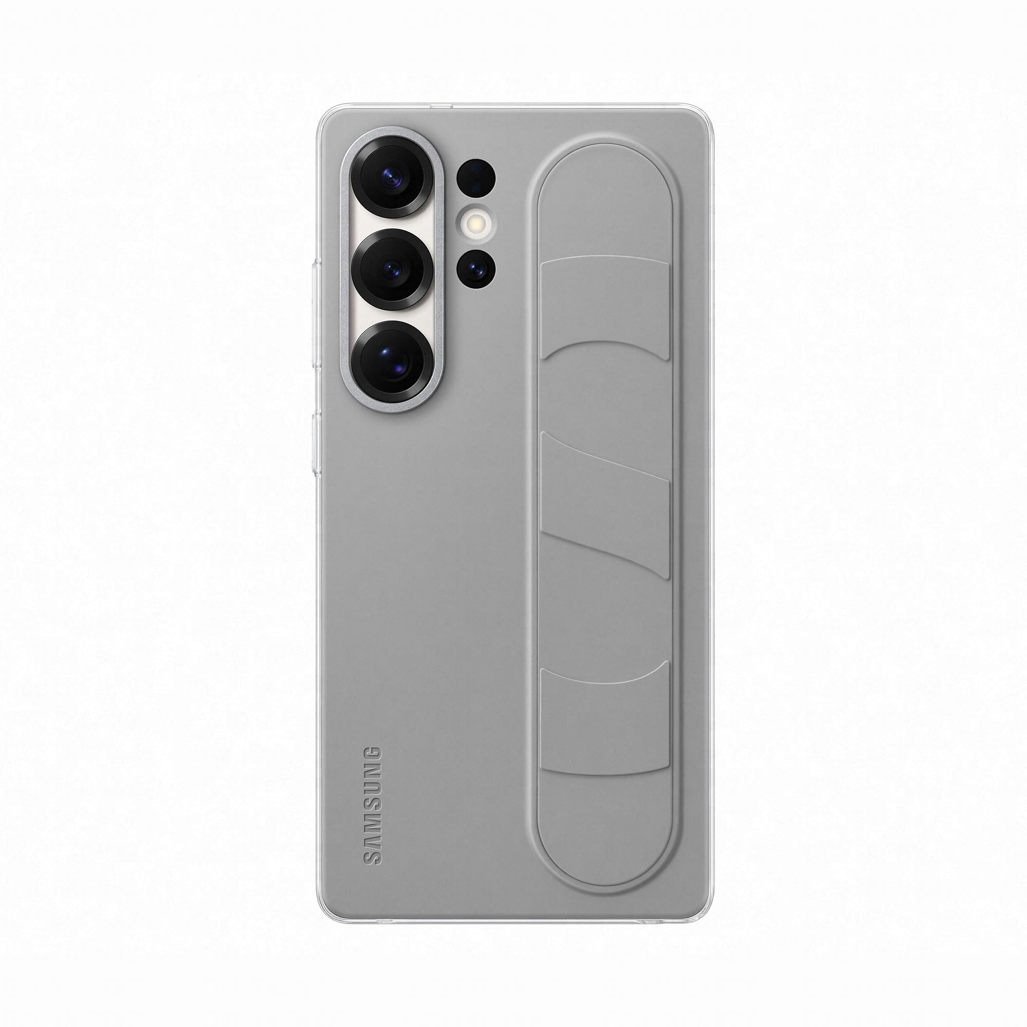 SAMSUNG Standing Grip Case cover con cinturino e funzione cavalletto per Galaxy S25 Ultra, Gray