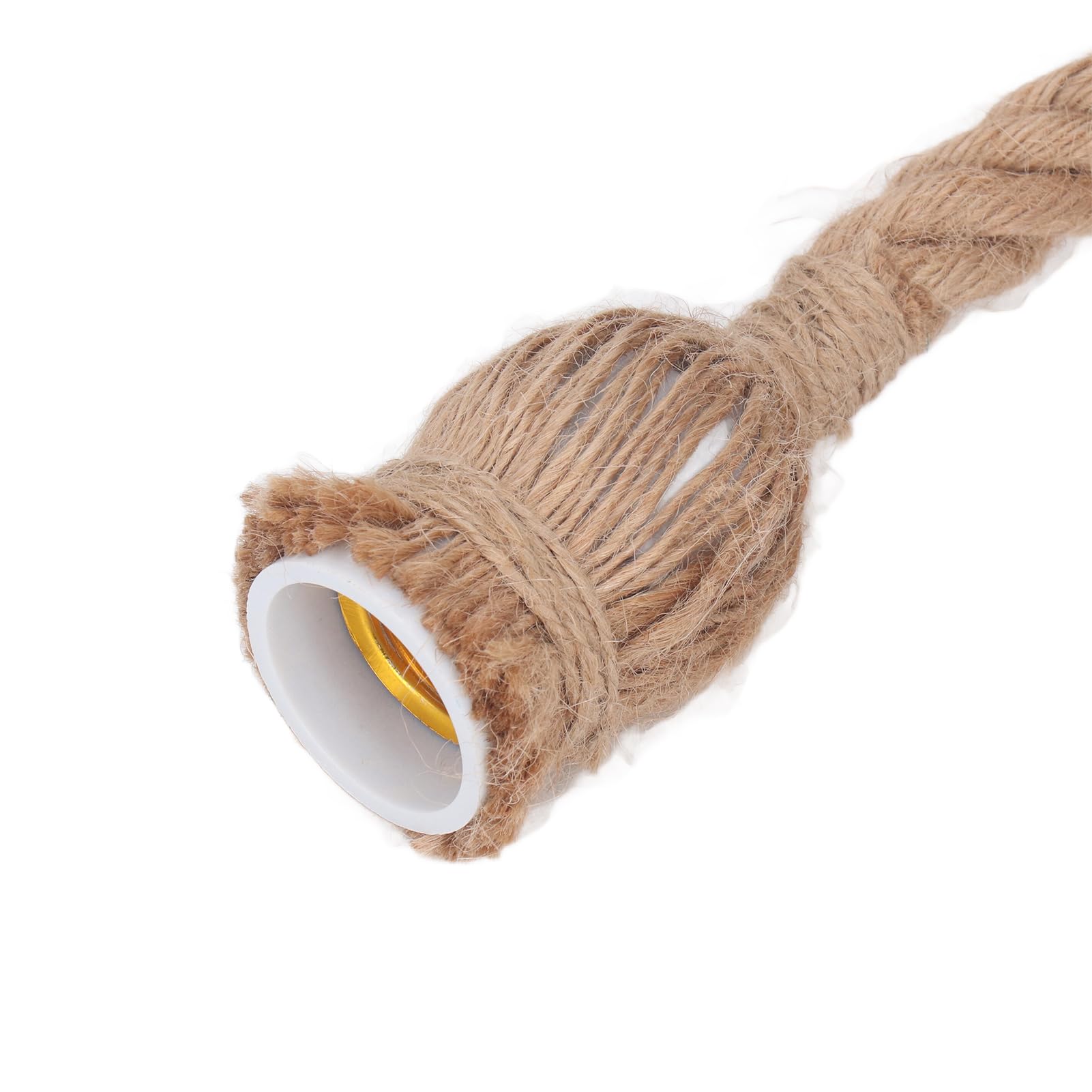 Lámpara Colgante Cuerda de Cáñamo Vintage, 3 Cabezas Cable de Luz Colgante de 6.6 Pies, Casquillo E26 E27 Accesorio de Iluminación Colgante para Restaurante Bar Granja Lámpara