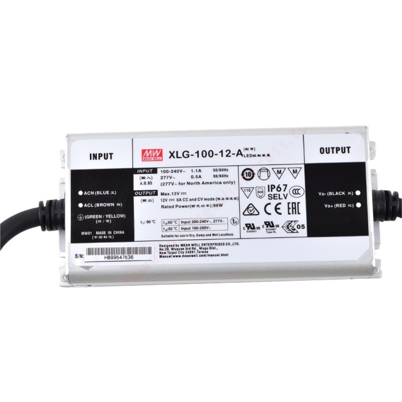Fcarumiqp Xlg-100-H-A-100W Xlg-100-12/24-A/Ab Ip67 Xlg-100-H/L-A/Ab 100W Led Driver(Xlg-100-H-A-100W)