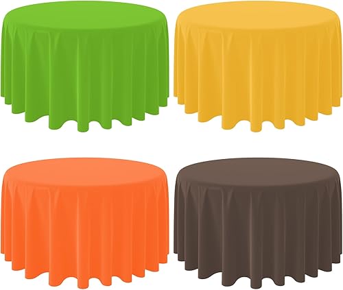 Miniatura 26 de 12 manteles rectangulares de plástico desechables para otoño, color amarillo, naranja, verde, café, para otoño, cosecha, día de Acción de Gracias