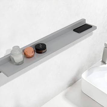 30 in. Light Gray Solid Wood Wireless Charging Station Bellaterra Shelf