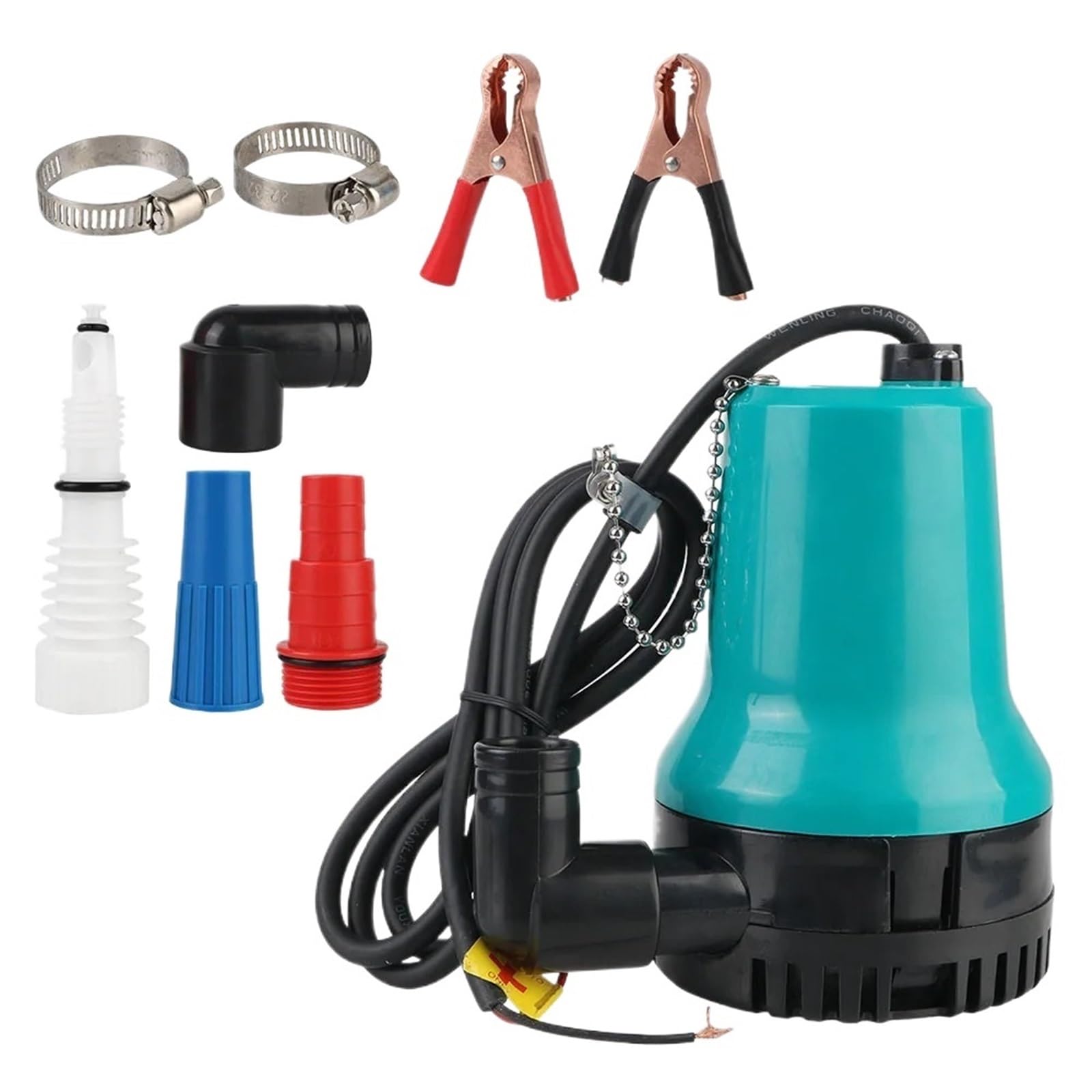 Pompa portatile per uso domestico o agricolo, con aspirazione di fondo, filtro per acquario, 12 V/24 V, 4600 giri/min, 50 W, sommergibile (12 V)