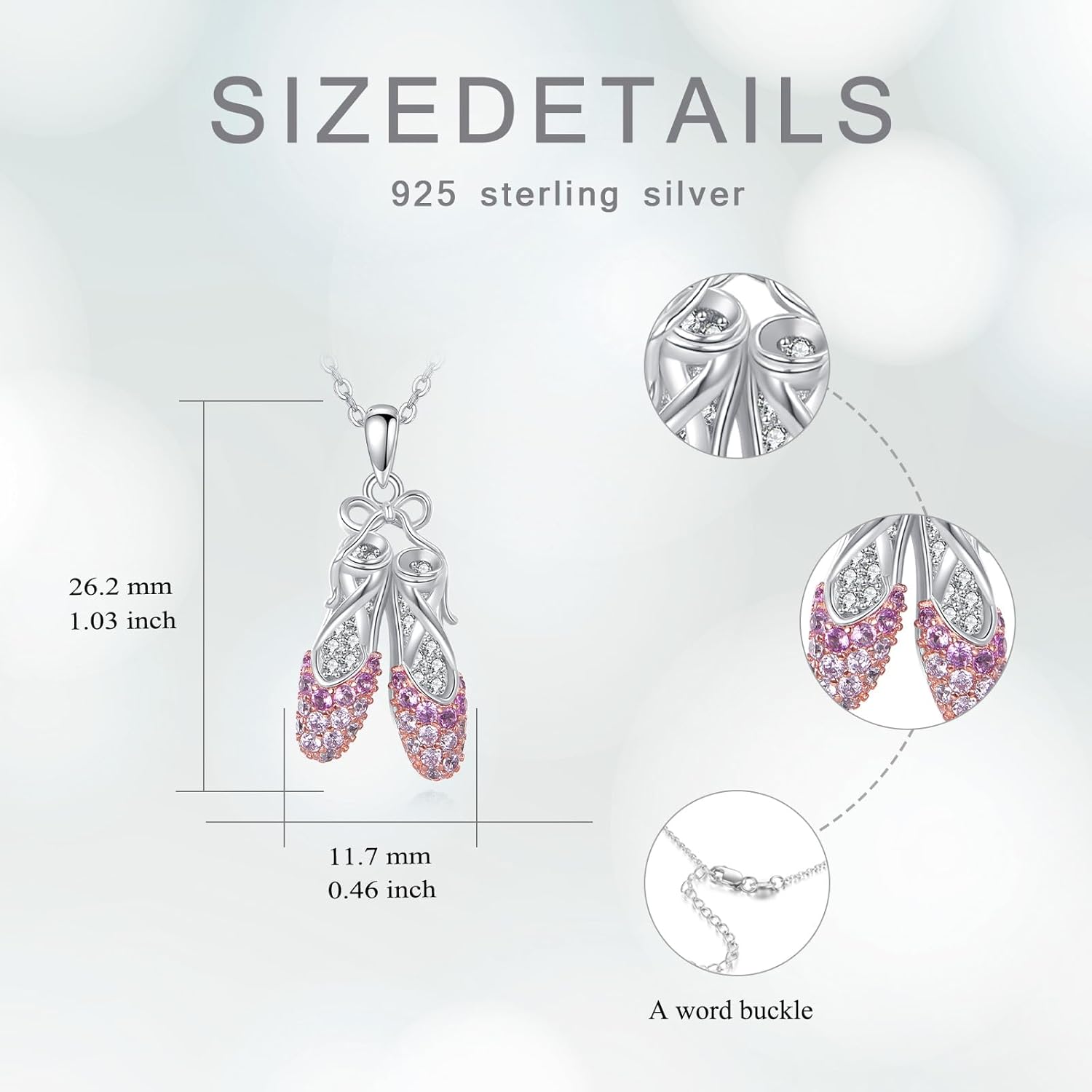 AOBOCO Ballarina Necklace for Women Sterling Silver Ballat Shoes Pendant Necklace Dance Gifts for Dancer Women - Image 6