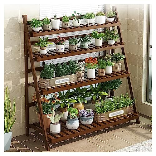 Panca da vaso, scaffale per fiori a 4 livelli, scaffale a scala per piante per interni ed esterni, regolabile in altezza, supporto per piante grasse grande da giardino, pieghevole
