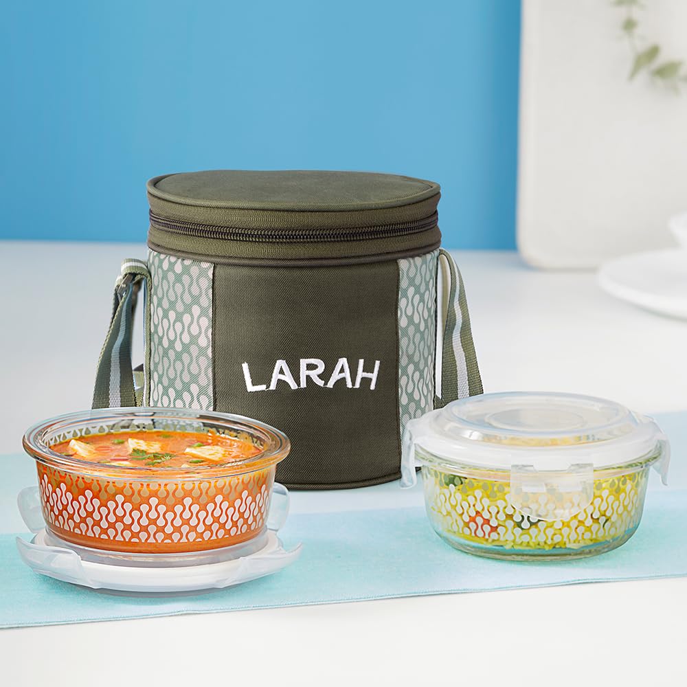 Larah Glass Lunchbox - Leakproof & Microwave Safe -13