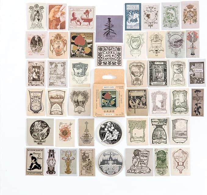 160枚 アンティーク アンティーク調 アート イラスト コラージュ シール ステッカー デコステッカー ビンテージ フラワー レトロ 絵画 花 蝶 受注生産品 蝶