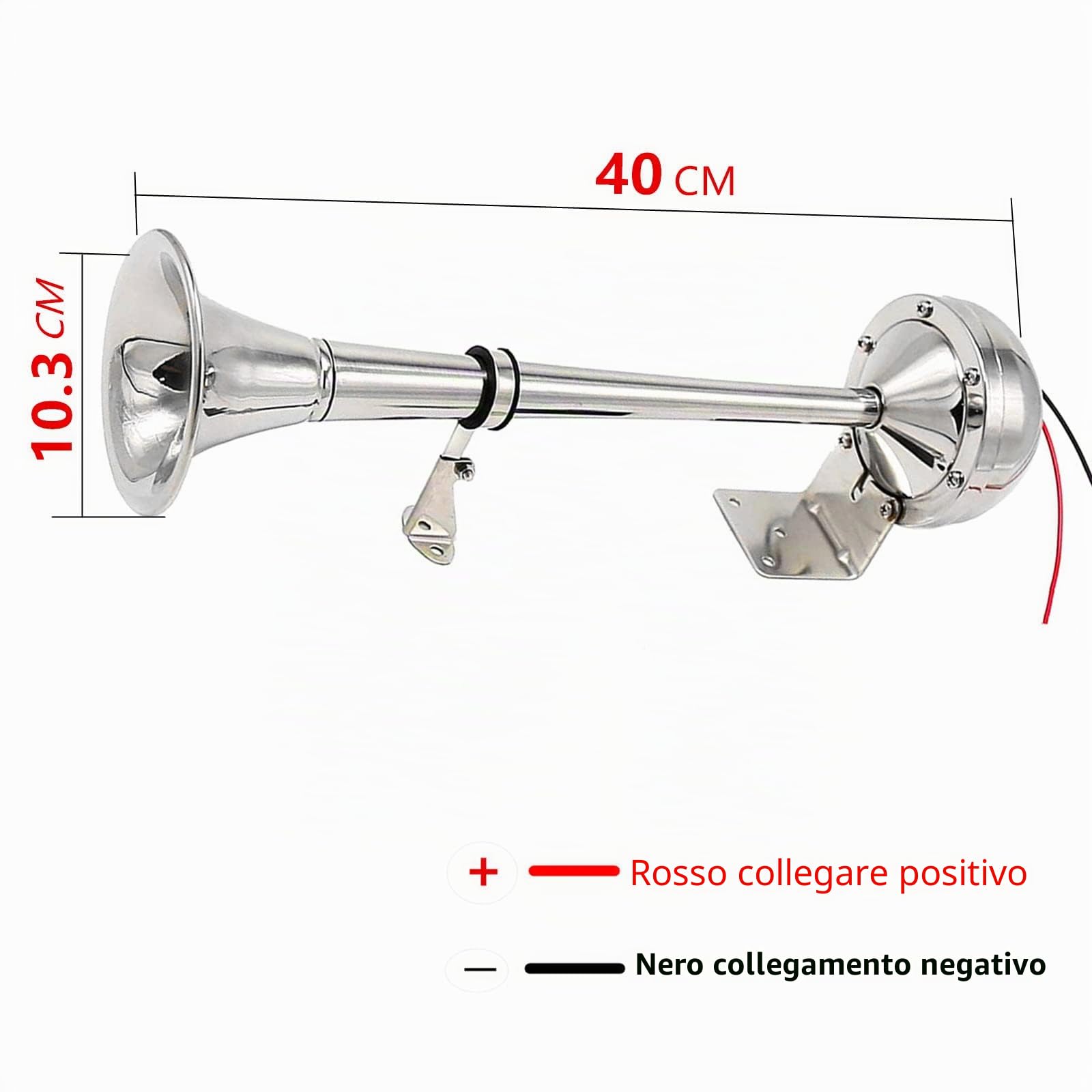 Clacson per Auto Marine Barca Horn 304 singolo Tromba Clacson per Barca Clacson Elettrico per auto 160DB Clacson per Nave argento Camion altoparlante Car Horn per 12V nave auto barca yacht ecc