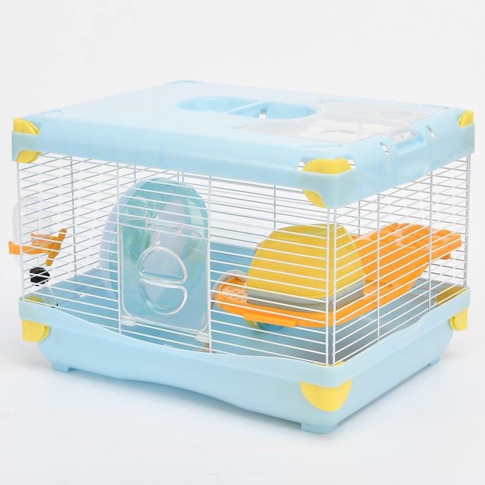 Cage à hamster pour petits animaux 2 couches transparente avec plateau spacieux, facile à nettoyer, respirante, facile à nettoyer. Dimensions : 36 x 26 x 25 cm (l x L x H). Convient pour les petits
