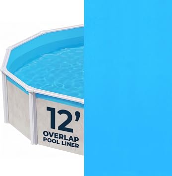 Blue Wave 12-ft Round Overlap Pool Liner for Above-Ground Steel Wall Pools Weather-Resistant Standard-Gauge Vinyl with Welded Seams, for 48/54-In Deep Walls - Solid Blue