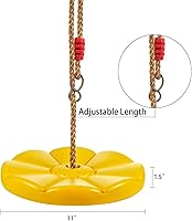 Vista 2 de Sutekus Daisy Disc Tree - Asiento de columpio con cuerda de plástico para patio trasero al aire libre (azul)
