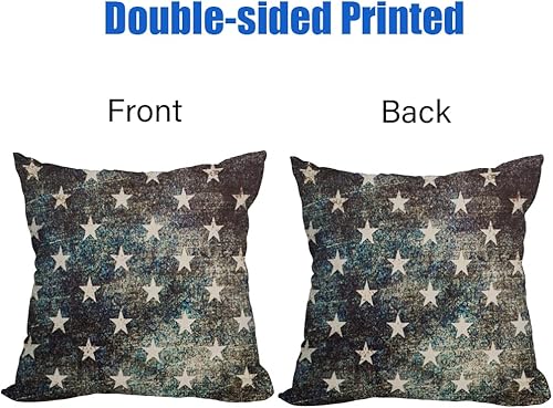 Miniatura 5 de Fukeen Fundas de almohada impermeables para exteriores, 4 de julio, 18 x 18 pulgadas, estilo vintage, Día de la Independencia, bandera