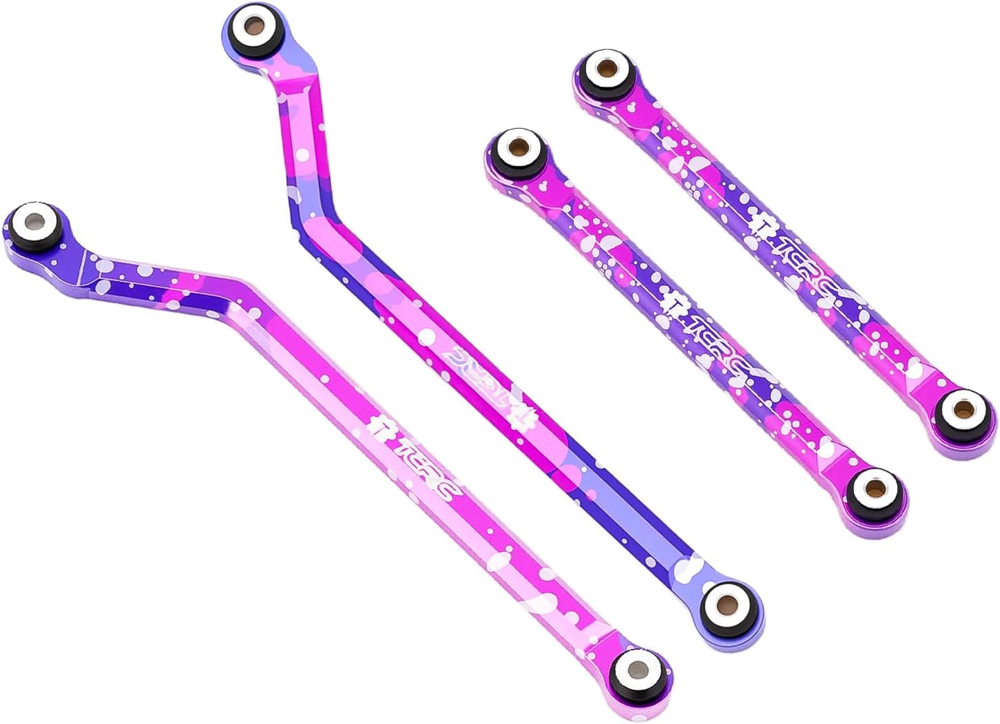 Splash Anodizing Aluminum High Clearance Chassis Suspension Links Rod Linkage Set with Carbon Fiber Shock Absorber Extension Bracket(4) for Axial AX24 XC-1(Wheelbase Extended by 150mm)