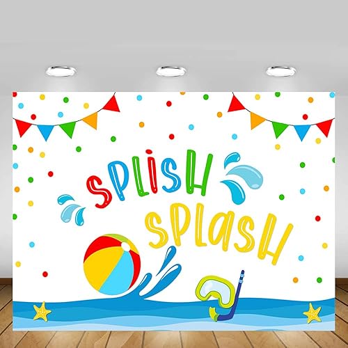 Miniatura 5 de MEHOFOND Telón de fondo de bola de playa de 8 x 6 pies, para verano, fiesta en la piscina, salpicaduras, salpicaduras, para niño y niña, primer