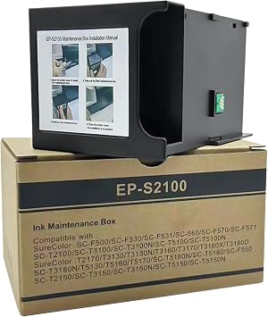 F570 C13S210057 SC13MB S2100 Maintenance Box Ink Waste Tank Replacement for SureColor SC-F531 SC-F560 SC-F570 SC-T2100 SC-T3100 T3170 T3170M T3170X T5130 T5160 T5170 T5170M Printers 1 Pack